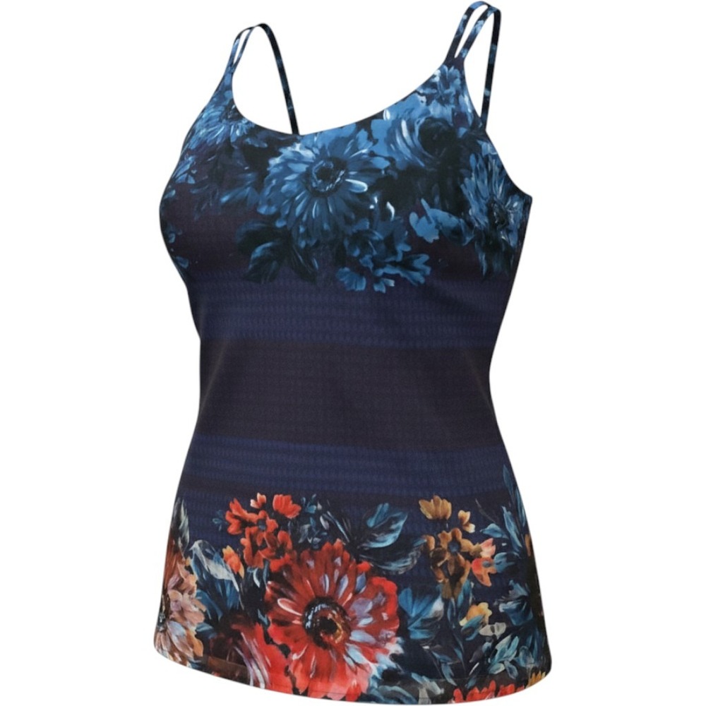 Cabi Floral Print Camisole Tank Top Womens XL Blue Red Double Strap Boho Summer